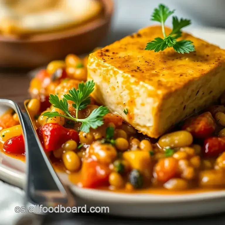Tofu Al Ajillo Con Piment&oacute;n Y Lim&oacute;n presentation