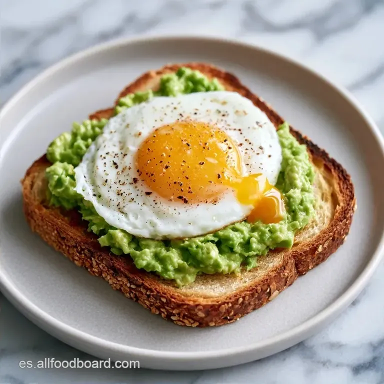 Tostada de Aguacate Y Huevo con Pan Integral