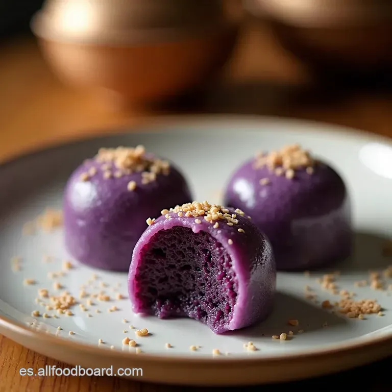 Ube Mochi Dreams Black Sesame Bliss Bites presentation