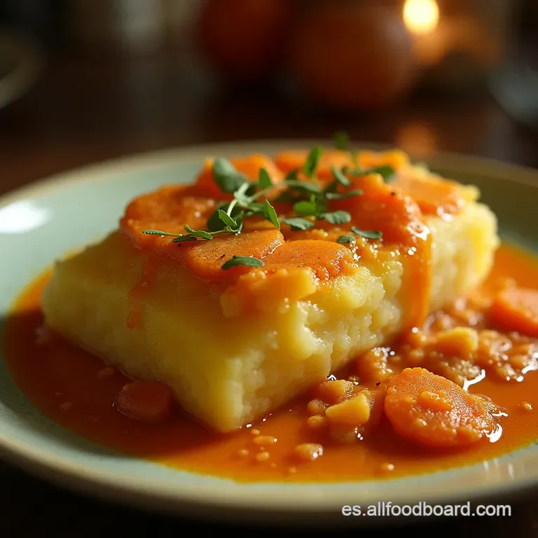 El Tesoro Caribe&ntilde;o Yuca Cremosa Rellena De Cecina presentation
