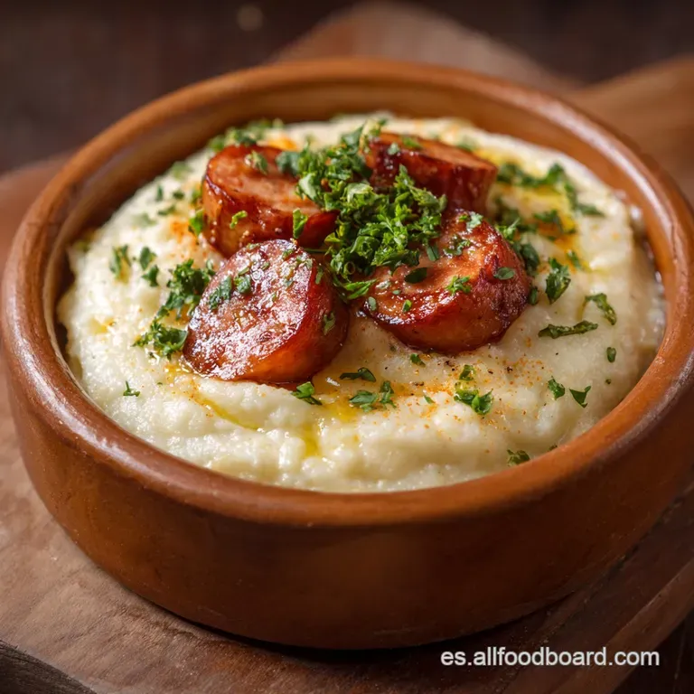 Yuca Cremosa con Salchicha Dorada: El Abrazo Criollo en un Plato Principal